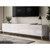 ALLHOUSE24 TV-Schrank LOGANTE 200 cm Breite Unterschrank TV Lowboard Metall Füße (2 x Schränke 100 cm breit) 200 cm Breite