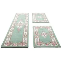 THEKO Bettumrandung Ming, Höhe 14 mm, (3-tlg), Bettvorleger, Läufer-Set, Pastell-Farben, florales Design