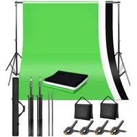 Clanmacy Fotohintergrund Fotostudio Set Hintergrundsystem Hintergrund Ständer mit Tragetasche