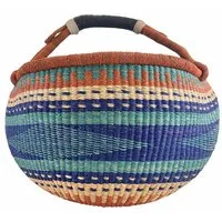 Einkaufskorb Bolga Korb - Bole - Rund, Kunstvoll geflochtene Bolga Körbe – Charakterstücke voller Tradition