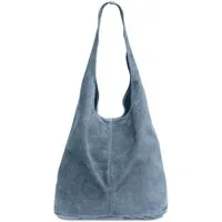 Caspar Schultertasche große Damen Wildleder Tasche Hobo Bag - CLASSIC LINE - Modell No.767, angenehm leicht, ohne Innenfutter, mit Sicherheitsfach, 100% Echtleder