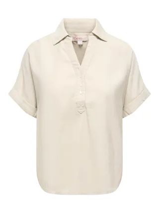 ONLY - ONLARIS LIFE CAP SLEEVE SHIRT WVN CC Pumice Stone - Gr. - XL