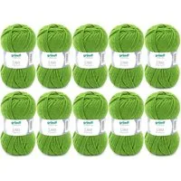 Gründl Wolle Lisa Premium Uni im 10x50g Wollpaket zum Handarbeiten Häkelwolle, (Wolle zum Stricken, Häkeln, Handarbeiten, Handstrickgarn), weich und pflegeleicht, ohne Schurwolle