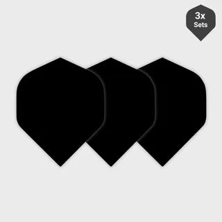 Standard Dart Flights Einfarbig (3 Sets) - Schwarz / 100 Mikron