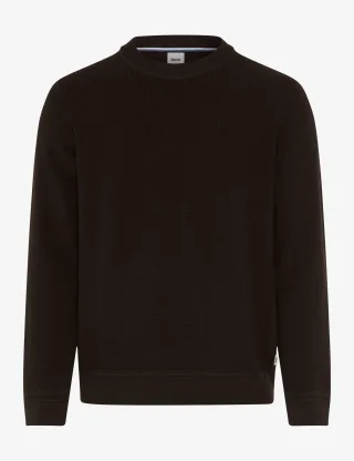 Brax Herren Strickpullover Style ROY chocolate, dunkelbraun, Gr. M