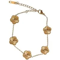Capelli New York Schmuckset Armband mit Blumen – Edelstahl, 18K vergoldet