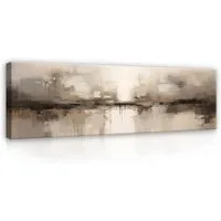 Wallarena Leinwandbild Boho Abstrakt Beige Modern Wohnzimmer 145×45 cm, Boho, 145x45x3cm