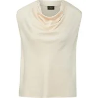s.Oliver BLACK LABEL Hemdbluse natur,Casual,Polyester,Unifarben,Rundhals,Ärmellos,Regular Fit
