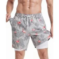 MaaMgic Shorts Herren Elastan kurze Hose 2-in-1 Badehose schnelltrocknend Sporthose (1-tlg)