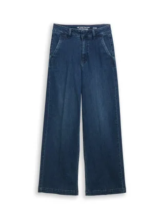 Tom Tailor - TTMADINA WIDE Jeans clean mid stone blue denim - Gr. - 32/32