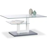 relaxdays Couchtisch Glas mit Ablage