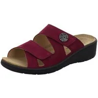 AFS-Schuhe 280837 Wechselfußbett Pantolette für Damen mit Keilabsatz, bequeme Sandalen aus Leder