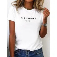 RMK T-Shirt Damen Shirt Basic Rundhals Glücklich Be Happy aus 100% Baumwolle