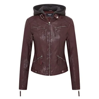 Klassische Bikerjacke mit Kapuze f�r Damen - Brazzaville