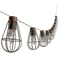 Dehner LED Solarleuchte Solar-Lichterkette Retro mit 10 LED, 330 cm, Warmweiß, für Draußen, wetterfest und spritzwassergeschützt