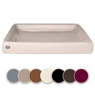 SABRO Hundebett KUDDE Kunstleder beige 70 cm, 85 cm