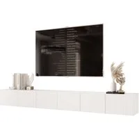 yourhouse24 Lowboard TV ANGEL 300 mit LED-Beleuchtung – Geriffelte Fronten