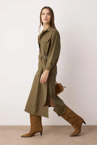 Damen-Midikleid, lang, lässig/A-Linien-Kleid