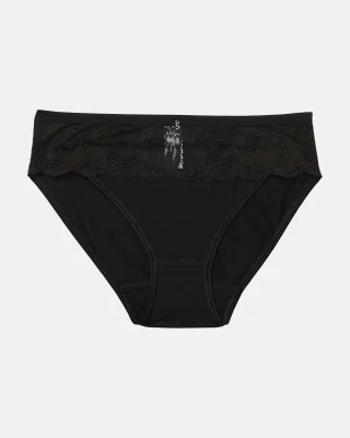 Sylvia Speidel - Edler Bikinislip mit elegantem Spitzeneinsatz im Vorderteil. schwarz - Gr. - 40