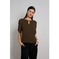 Seidel Moden Chiffonbluse Otto exclusiv Halbarm mit Cut-Out-Detail und Glitzerstein - MADE IN GERMANY