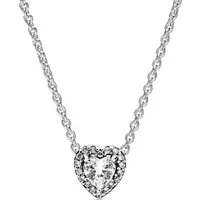 Pandora Herzkette 398425C01-45, Damen-Halskette Silber 925 Elevated Heart