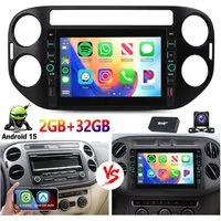 ESSGOO 8'' Android 15 Autoradio Carplay WiFi Navi für VW Tiguan 5N Golf Plus Autoradio (RDS, 4+64GB(optional), DAB (optional), FM, DAB+ (optional)