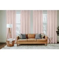 Home Basics Gardine SOFTY (1 St), Multifunktionsband, halbtransparent, Leinenstruktur, Kombibandschal Leinenstruktur SOFT