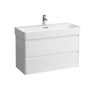 LAUFEN Waschtischunterschrank BASE 2.0 400x920x515 2 Schubl m. Griffmulde f.WT H810287 weiß glzd, H4 H4114121082611