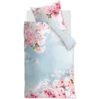 Ambiante Bettwäsche Blossom, Baumwolle, rosa Blüten, blauer Himmel