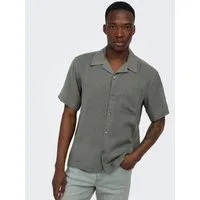 ONLY & SONS Kurzarmhemd ONSLAURENCE RLX RESOR SS LINENBLEND NOOS