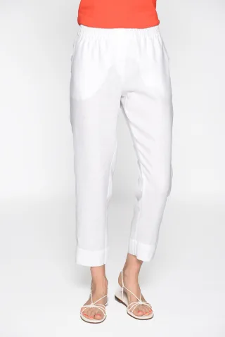 CLARINA - Hose, gerades Bein, 7/8 Länge weiss - Gr. - 44