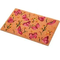 MARELIDA Fußmatte Schmetterlinge Schmutzfangmatte Kokosfaser Türmatte Kokosmatte outdoor, Höhe: 1.5 mm