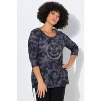Angel of Style T-Shirt T-Shirt Komfort Fit Batikmuster Glitzer-Smiley