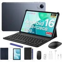 POCKAM P10 10 Zoll Android 16 Tablet mit Tastatur, 128GB ROM, 8800mAh, 120Hz Tablet (10", 128 GB, Android 16, WIFI, 8 GB, Android 16, 13 MP, Gemini AI, 5G WiFi/Widevine L1/GPS/Face ID)
