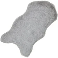 matches21 HOME & HOBBY Fellteppich Kleines kurzflor Deko-Fell als Fell-Imitat in 50 x 25 cm grau, Höhe: 20 mm, Flauschiges Kunstfell als Fell-Teppich Stuhl-Überwurf Sitzauflage