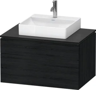 Duravit L-Cube Konsolenwaschtischunterbau wandhängend Eiche Schwarz Matt 820x550x482 mm - LC48800161 LC4880016160000