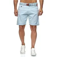 Indicode Shorts Herren kurze Hose mit Gürtel - Conor - Aus Baumwolle - Regular Fit Freizeithose - Sportlich eleganter Look - Bequemes Stretch Material