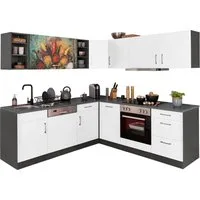 KOCHSTATION Küchenzeile KS-Paris – Küchen mit einzigartigen Fotomotiven auf den Fronten, Stellbreite 220/220 cm, wahlweise mit E-Geräten, mit Motivdruck