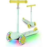 BremToy Dreiradscooter Höhenverstellbare Kinderroller mit leuchtendem Deck und PU-LED Rädern