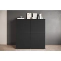 OTTO home Highboard Kenia, moderne grifflose Hochkommode mit 4 Türen, Breite 120 cm (1 St), Push-to-Open-Fronten, höhenverstellbaren Einlegeböden