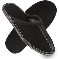 filsko Ogre Herren Filz mit Kunstleder-Streifen Hausschuh leichter Pantoffel, Slip-On, Filz- oder Gummisohle