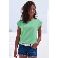 Vivance by Lascana T-Shirt mit modischer Streifenstruktur aus luftiger Baumwoll-Qualität