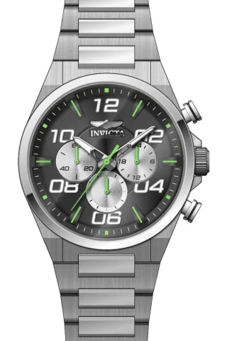 Invicta Speedway 50427 Herrenuhr - Quarzwerk - Edelstahl mit schwarzem Zifferblatt - 44 mm