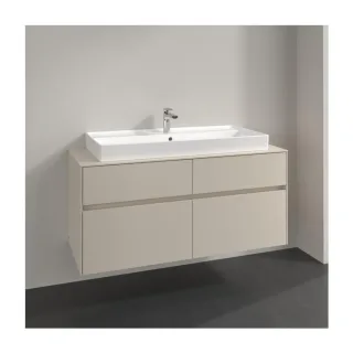 Villeroy und Boch Collaro Waschtischunterschrank C091B0VN 120x54,8x50cm, Waschtisch mittig, LED-Beleuchtung 8,8 W, cashmere grey