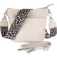 MIRROSI Umhängetasche Damen, Crossbody Bag, Echtleder Made in Italy (1 Tasche 2 Gurte oder Basic Version 1 Tasche 1 Gurt), 24x18x12cm (BXHXT)