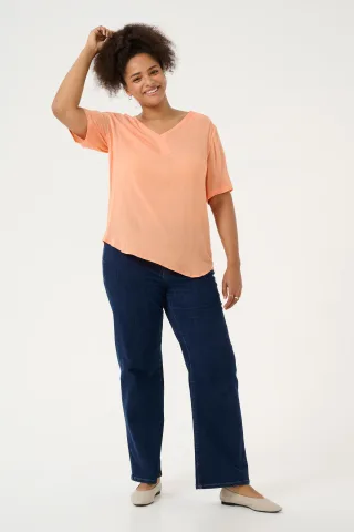 Kurzarm-Bluse Regular fit Peach