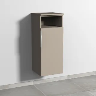 Sanipa 3way Mittelschrank mit 1 Tür und 1 offenem Fach, Sandgrau-Matt, UF13367 UF13367