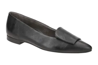 Paul Green Damen Ballerinas 3792-010 schwarz (black) Echtleder spitz Absatz 1cm
