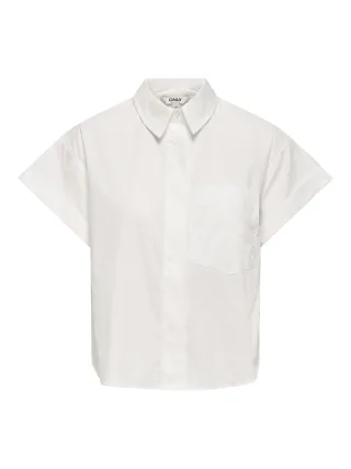 ONLY - ONLKERI S/S FOLD SHIRT WVN Bright White - Gr. - L