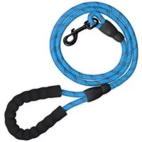 relaxdays Hundeleine Gepolsterte Hundeleine blau 150 cm, Nylon (1-tlg)